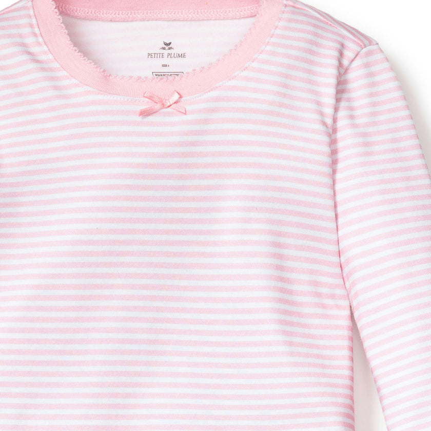 Kid's Pima Snug Fit Pajama Set in Pink Stripes