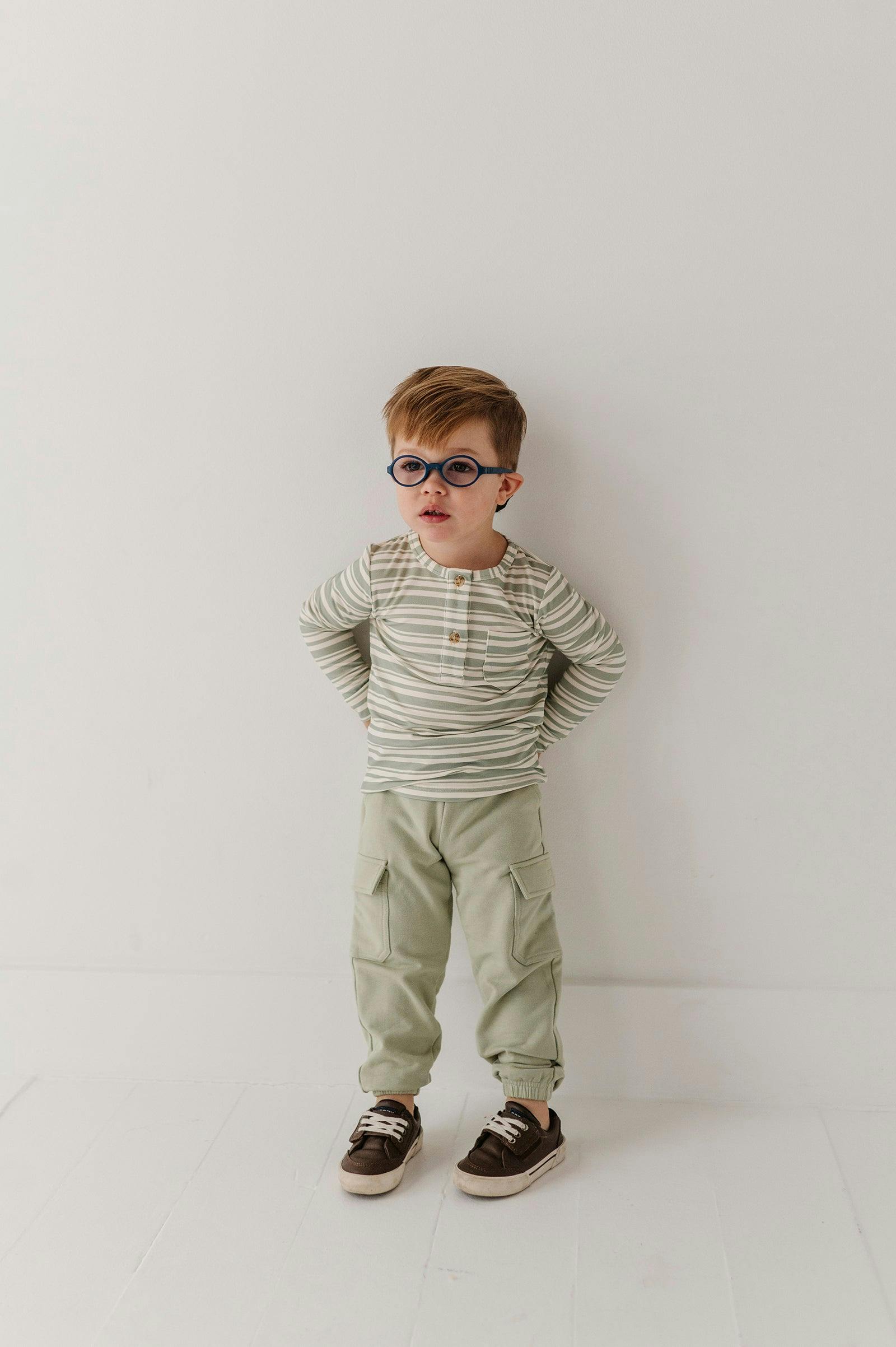 Boys Cargo Pants in Sage