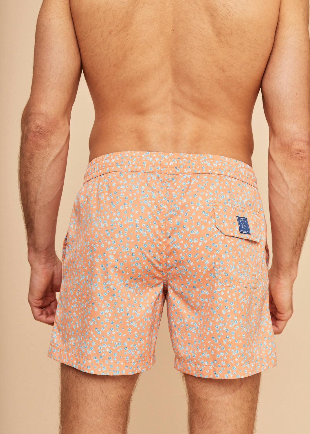 Orange Flowers Men's Swim Shorts