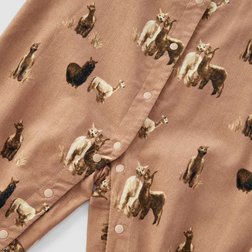 Corduroy Ruffle Snap Jumper
