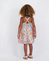 Girls Textured Cotton Poplin Dress | Pink Cheetah