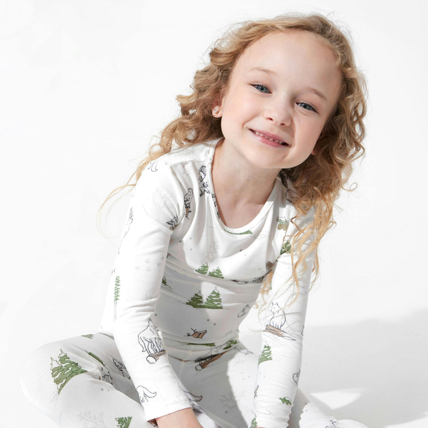 Winter Forest Animals Bamboo Kids Pajamas