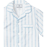 Kid's Twill Pajama Short Set in Periwinkle Stripe