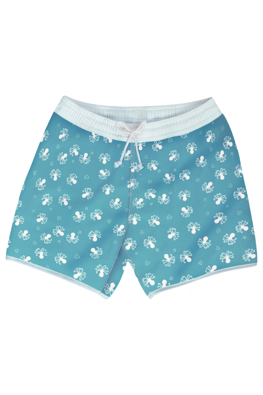 Swim Short Tommaso Folpetto print Seafoam