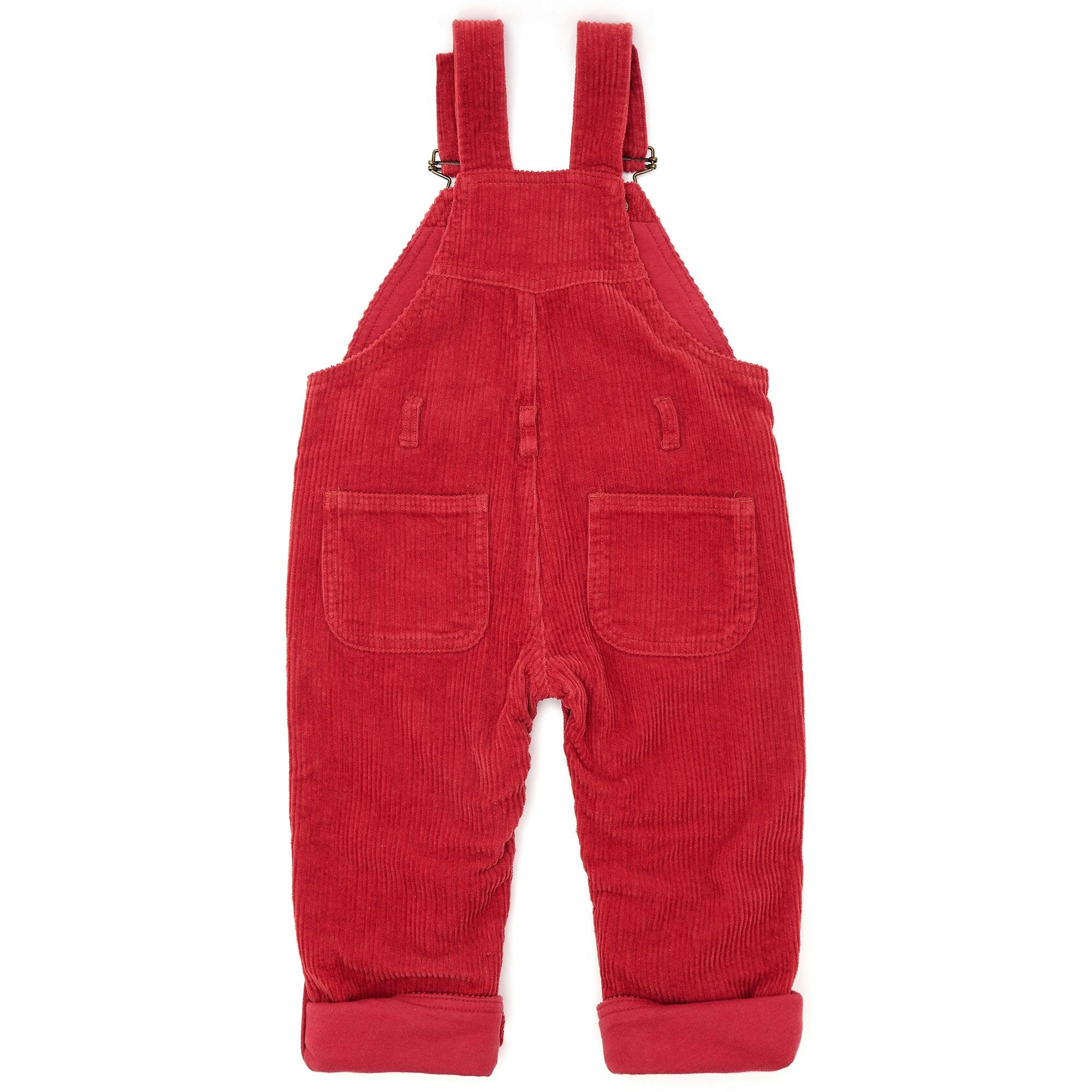 Robin Red Chunky Cord Overalls