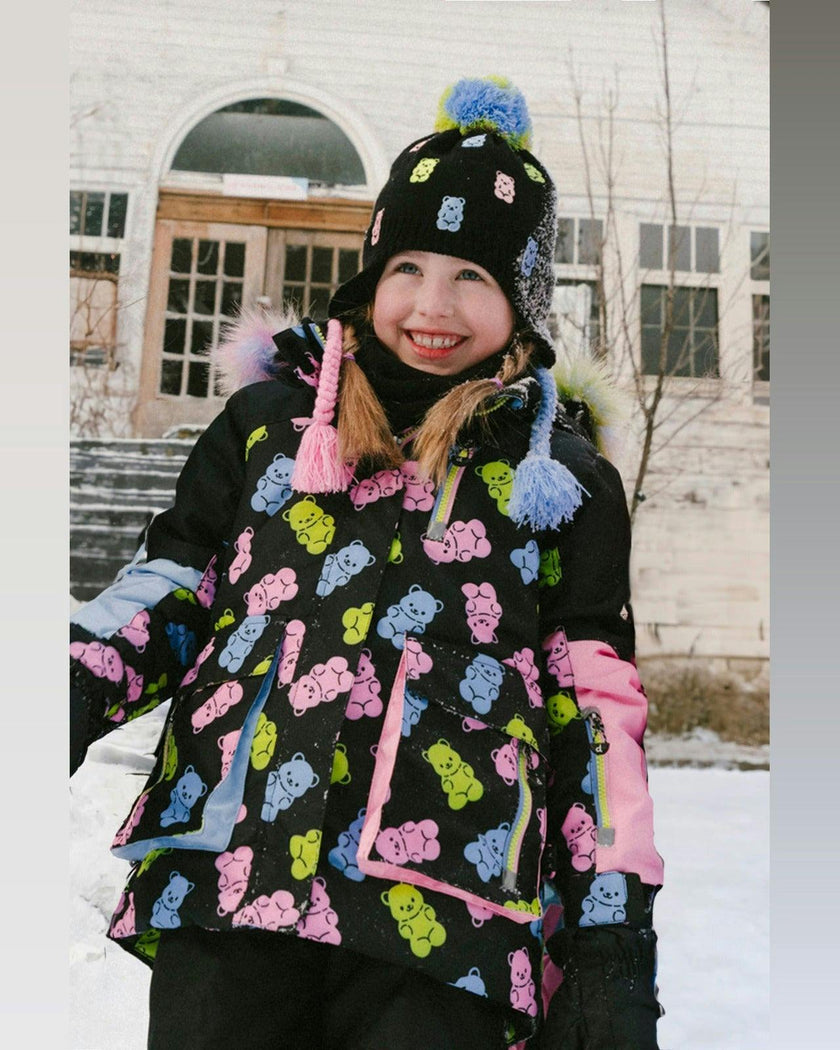 Two Piece Play Snowsuit Black Gummy Bear Print