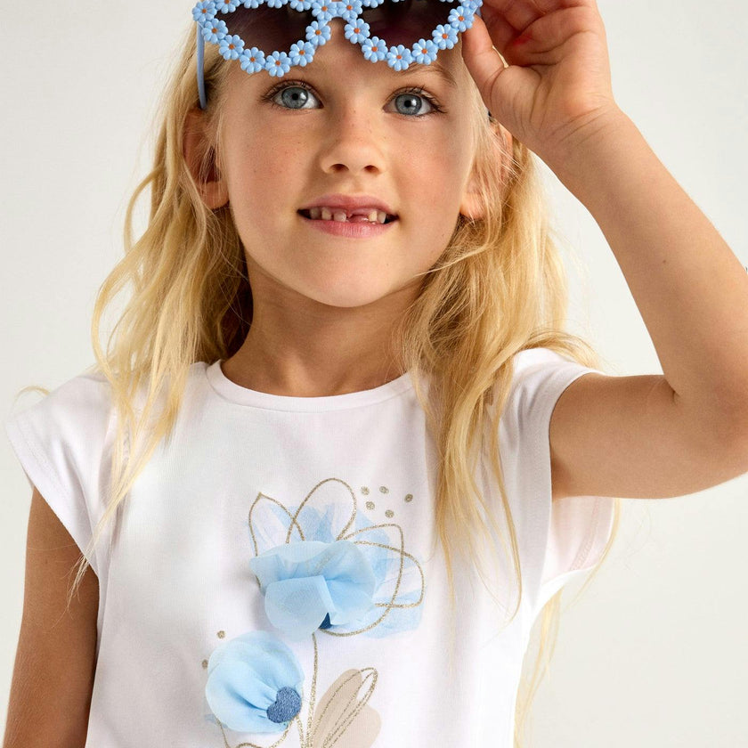 Girl Embossed Flower Top