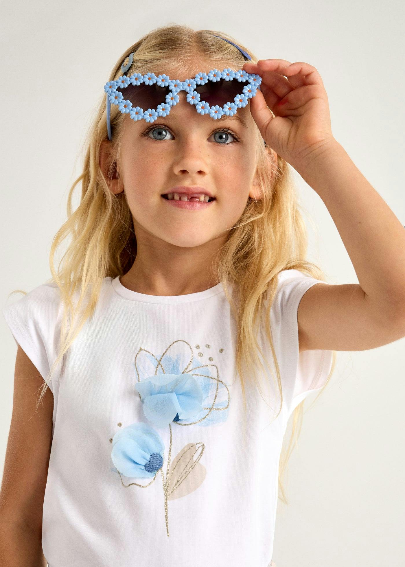 Girl Embossed Flower Top