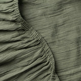 Zen Crinkled Comfort Fitted Sheet, Green