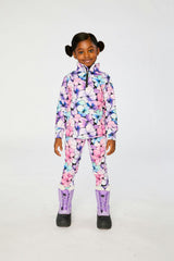 Two Piece Thermal Underwear Purple Floral Print