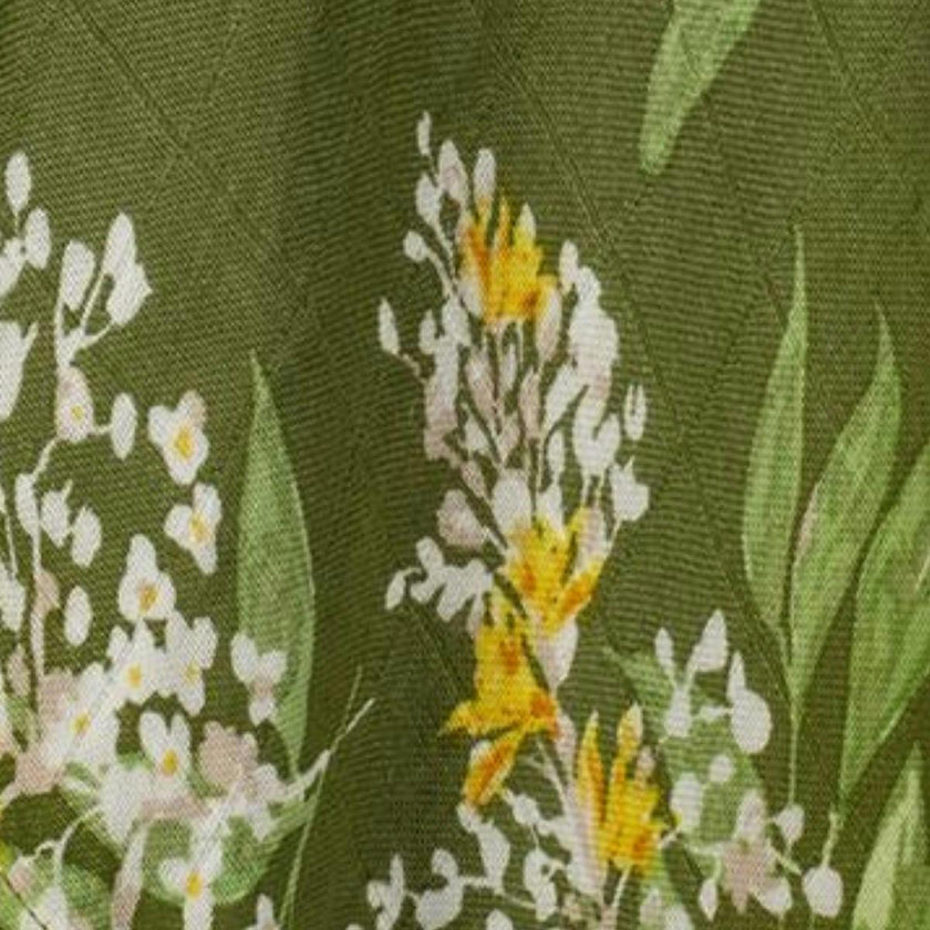 Green Floral Bamboo Muslin Two-Piece Burp Cloth Set