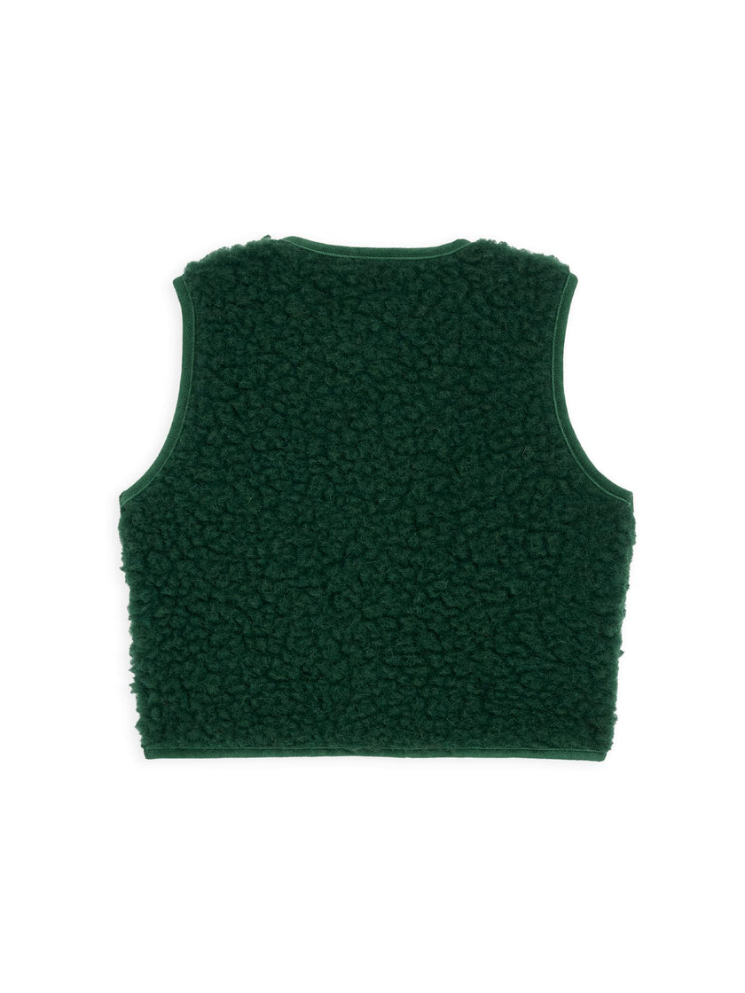 children's merino wool vest - moss