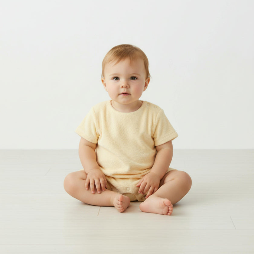 Organic Short Romper - Butter Yellow
