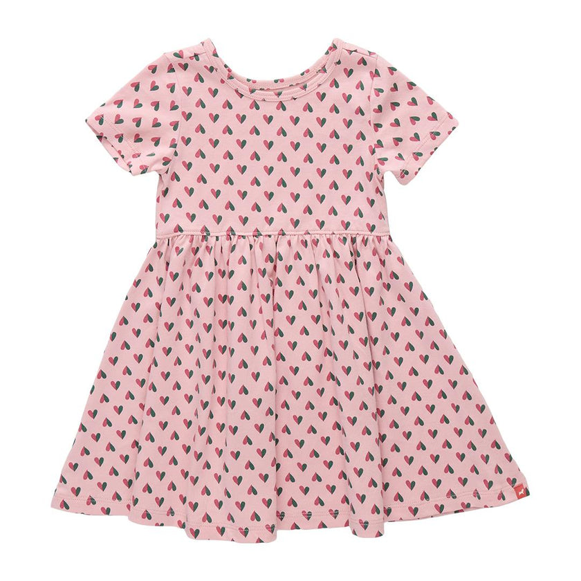 Sunny Dress, Pink Mini Half Hearts