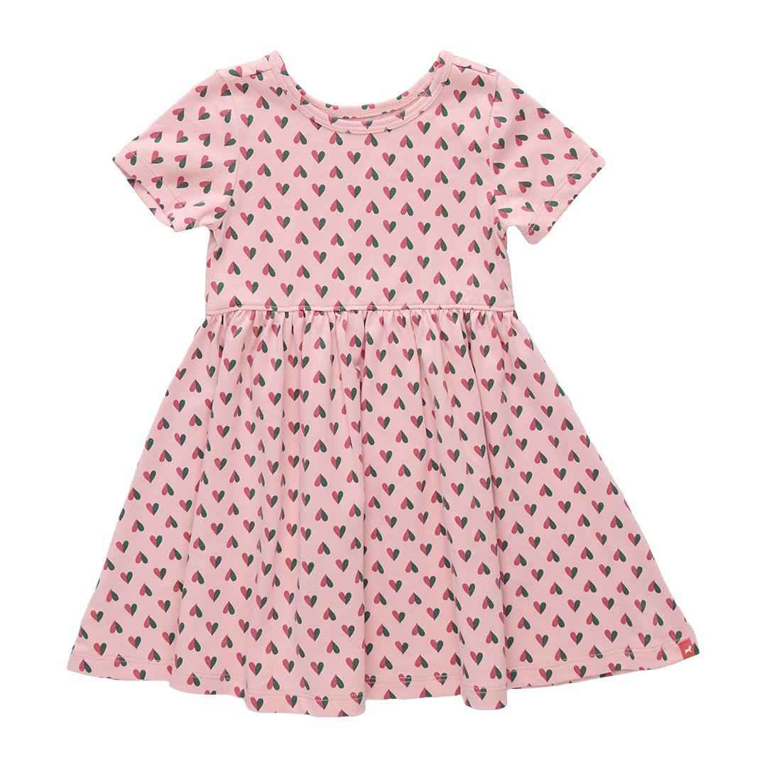 Sunny Dress, Pink Mini Half Hearts