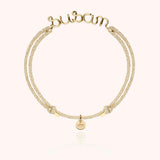 Personalized Lurex Cord Bracelet, Yellow Gold-Filled