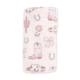 Cowgirl Boots and Bows - Swaddle Blanket