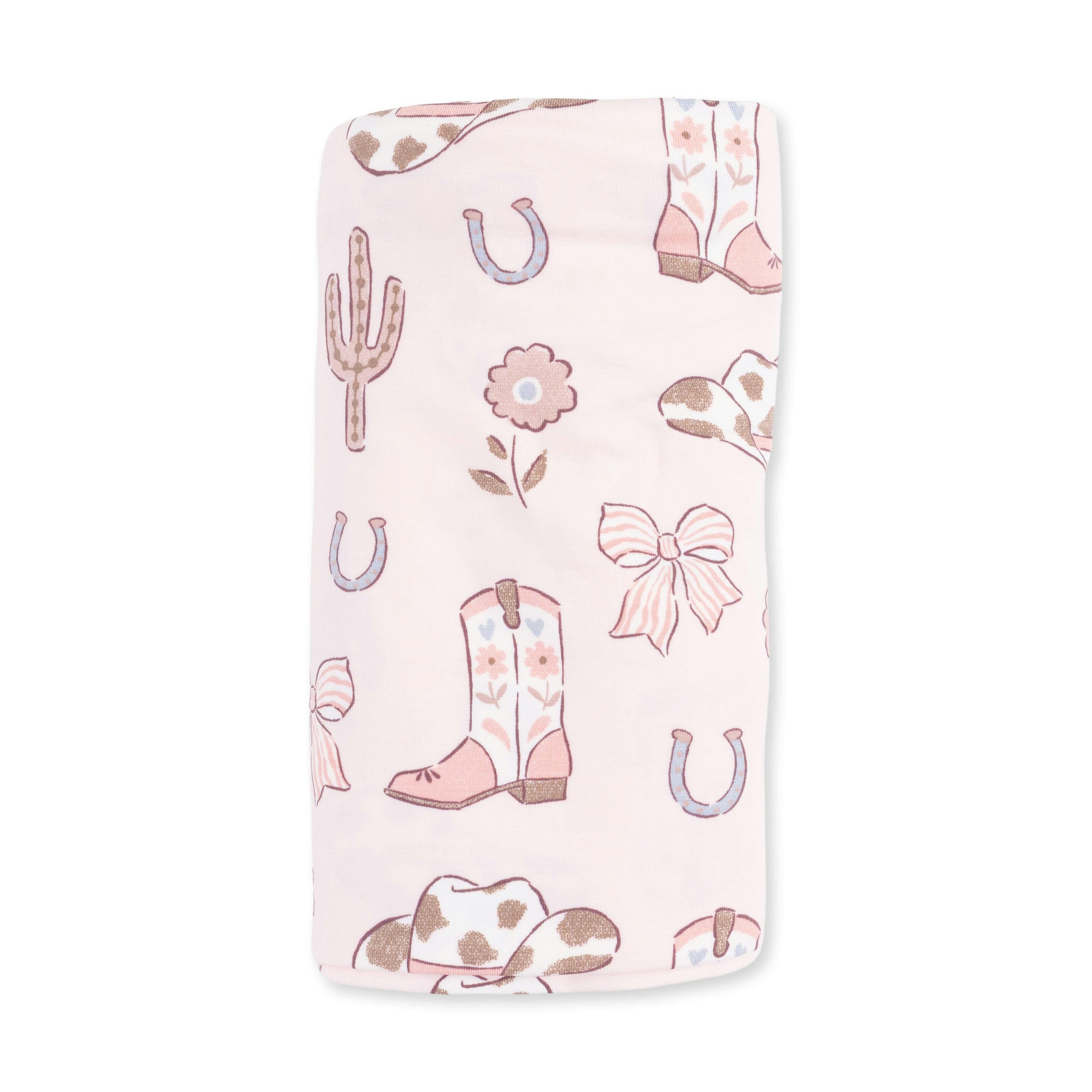 Cowgirl Boots and Bows - Swaddle Blanket