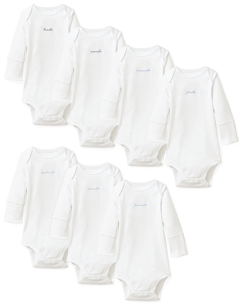 Baby's Pima Long Sleeve Onesie Set in French Lessons Blue