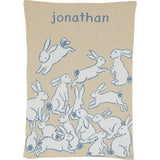 Custom Personalized Baby Sustainable Knit Throw Blanket - Rabbits