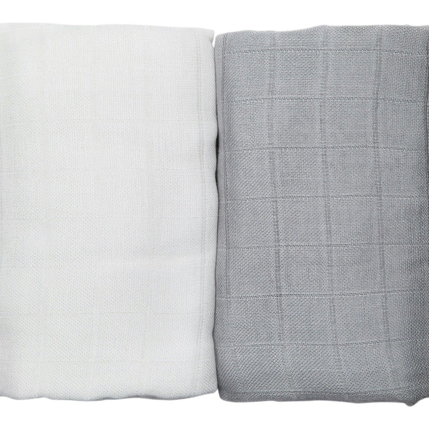 Muslin Blanket Grey / White