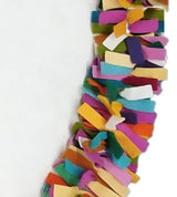 Handmade Felt Multicolor Fringe Border Cream Christmas Tree Skirt - 51" / 72"