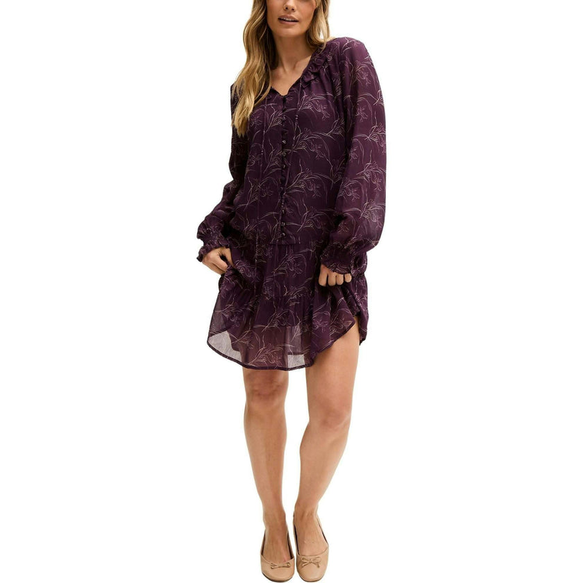 Henrietta Floral Print Button Down Mini Dress