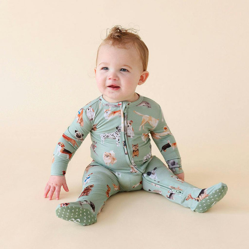 Posh Puppies Footie Zippered One Piece