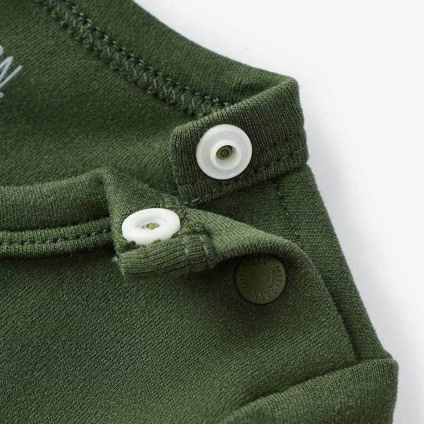 Dark Green Brushed Long Sleeve One Piece