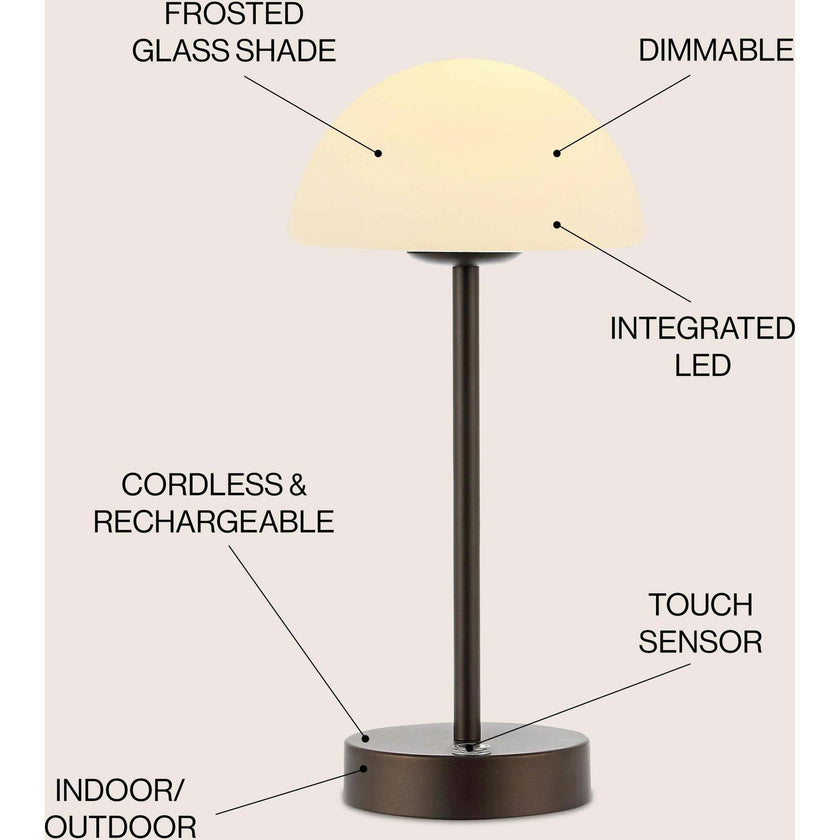 Xavier 12.5" Rechargeable Integrated Portable LED Table Lamp