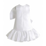 White Dahlielle Satin Bow Dress