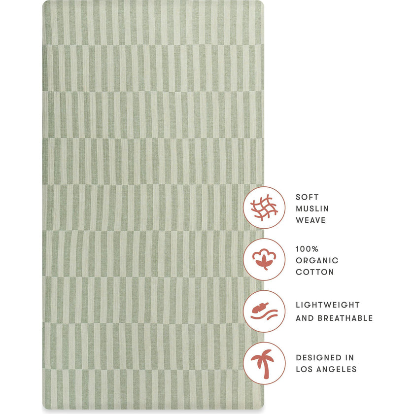 GOTS Certified Organic Muslin Cotton Crib Sheet