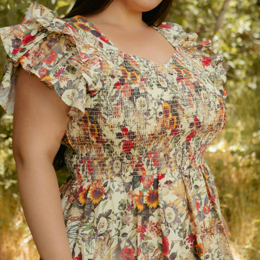 Hattie Dress in Rose Vine