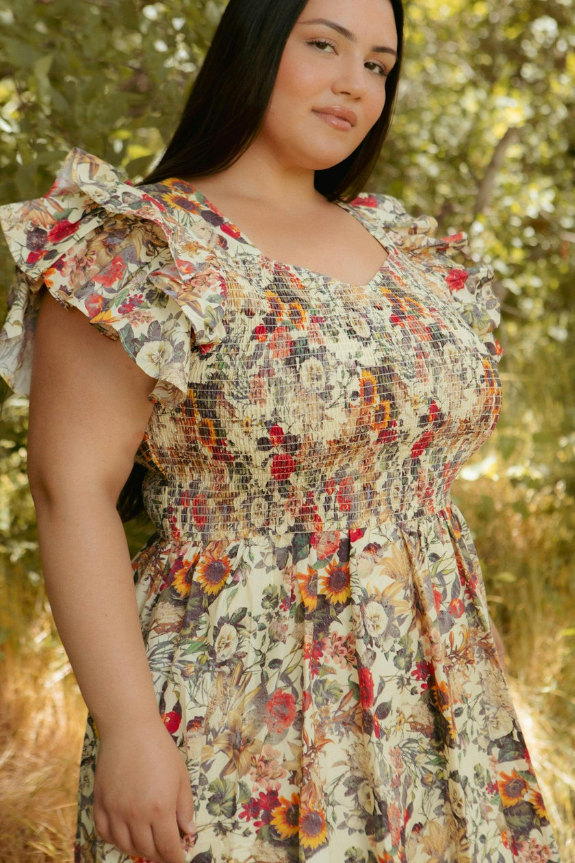 Hattie Dress in Rose Vine