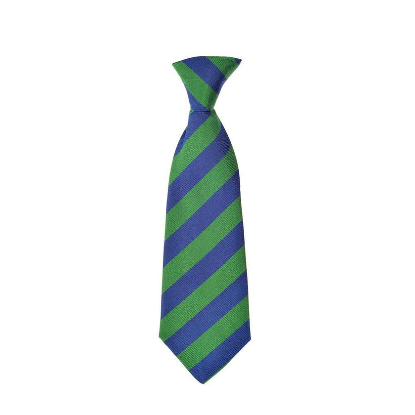 Cherwell Silk Neck Tie - Blue & Green Varsity Stripes