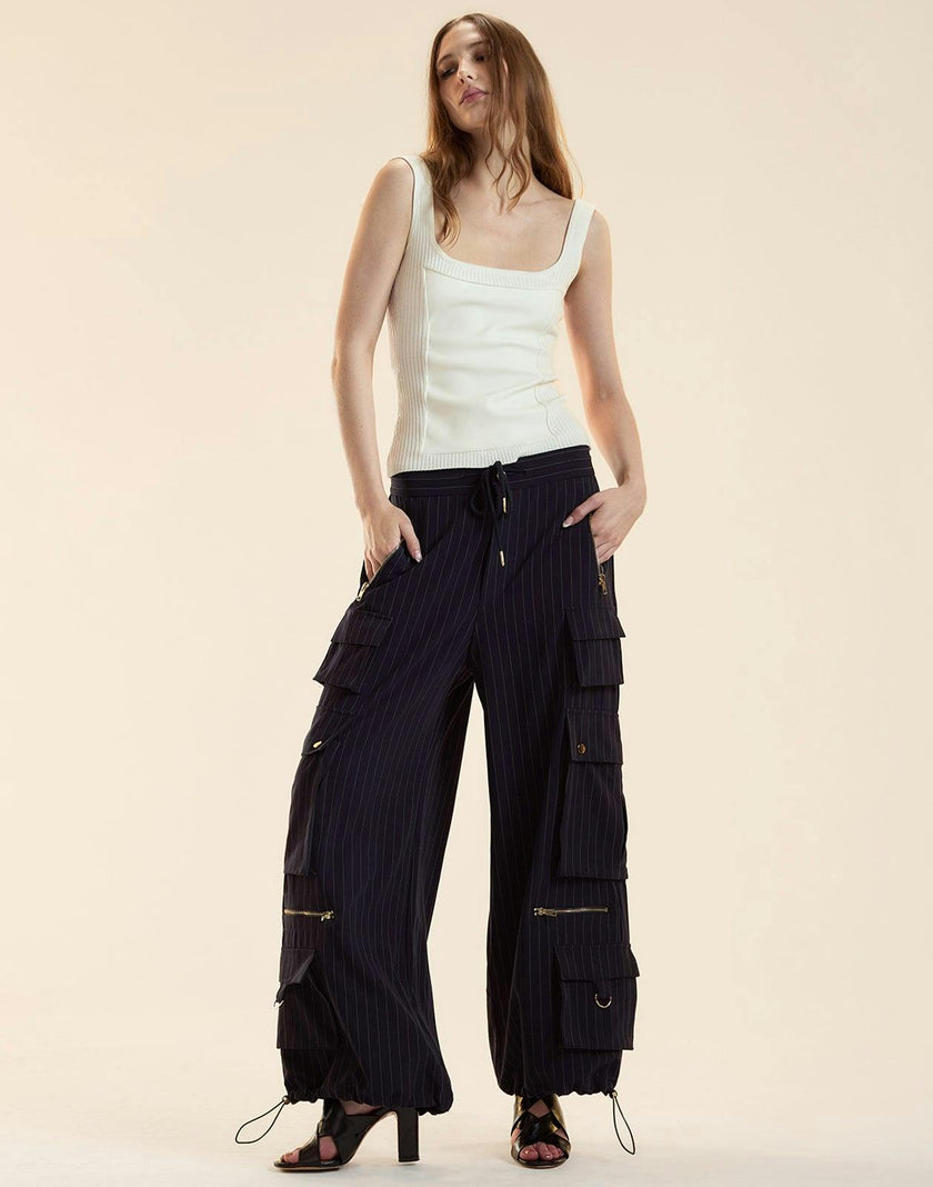 Pinstripe Cargo Pants