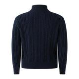 Navy Cashmere Half Zip Sweater