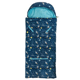Sleep-n-Pack: Packable Little Kid's Sleeping Bag & Backpack, Cozy Mink, Space & Rockets