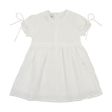 Striped Faux Tab Short Sleeve Dress