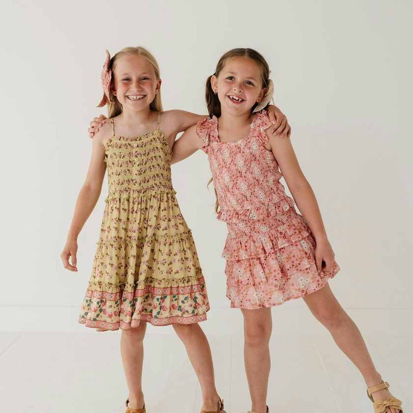 Smock Button Front Tiered Dress