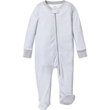 Baby's Pima Ruffle Collar Romper in Pink Stripe