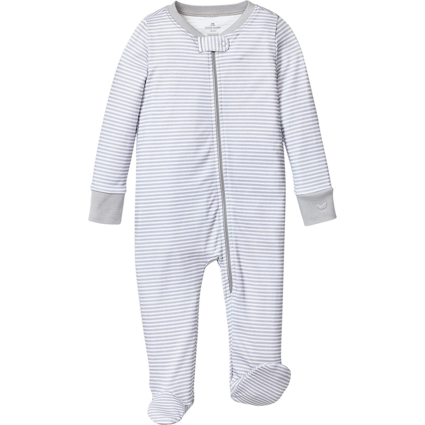 Baby's Pima Ruffle Collar Romper in Pink Stripe