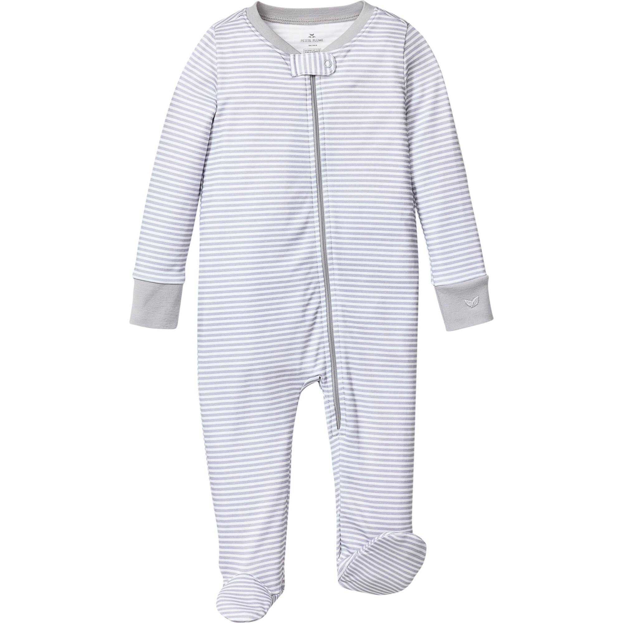 Baby's Pima Ruffle Collar Romper in Pink Stripe