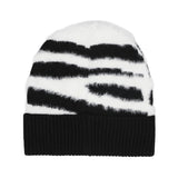 Kids Black and White Zebra Beanie
