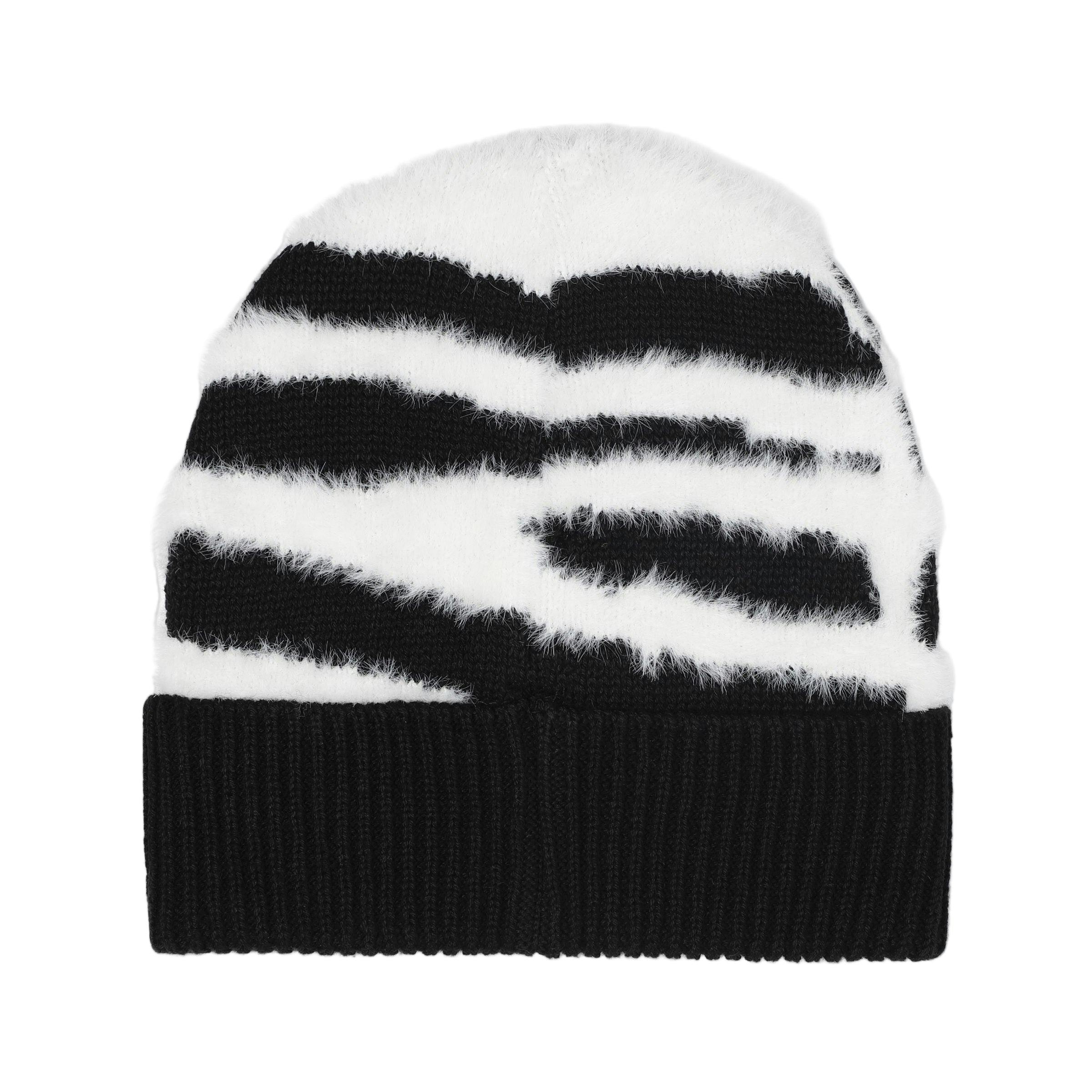 Kids Black and White Zebra Beanie