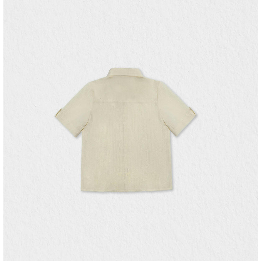 Batiste Boy Shirt Short Sleeves, Yellow Shrink