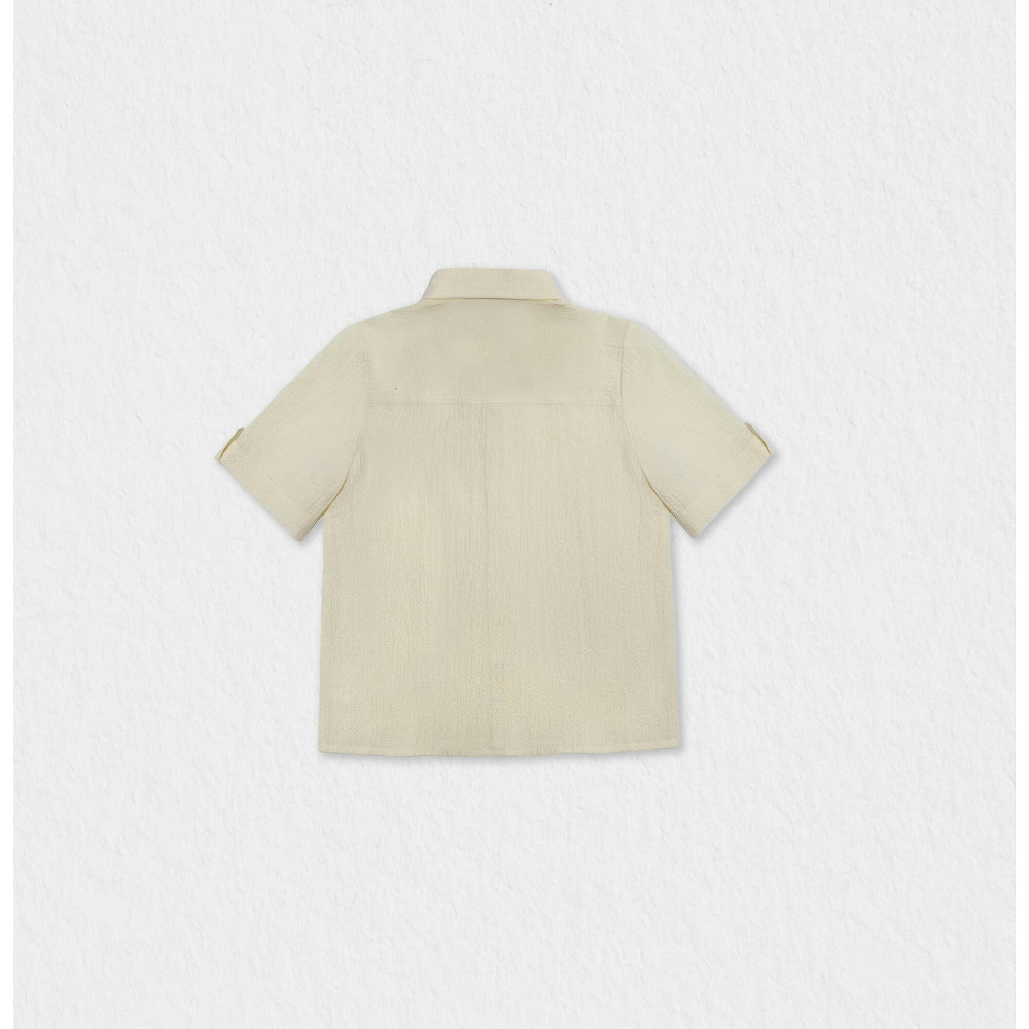Batiste Boy Shirt Short Sleeves, Yellow Shrink