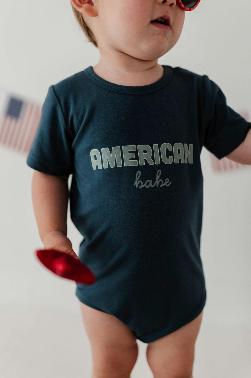 Baby Short Sleeve Bodysuit Retro America