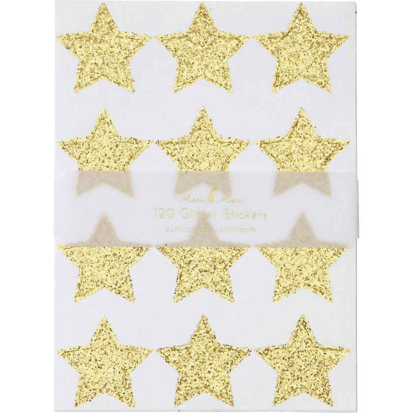 Gold Glitter Stars Sticker Sheets