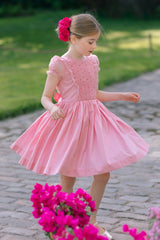Camelia Pink Organza Sleeve Dress